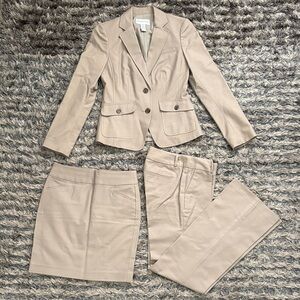 Banana Republic Light Tan Blazer and Skirt Set